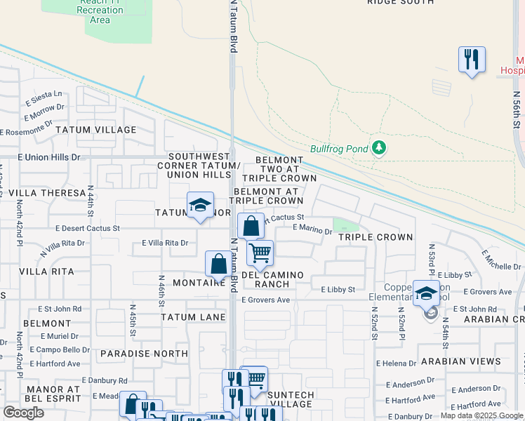 map of restaurants, bars, coffee shops, grocery stores, and more near 4827 East Michigan Avenue in Scottsdale