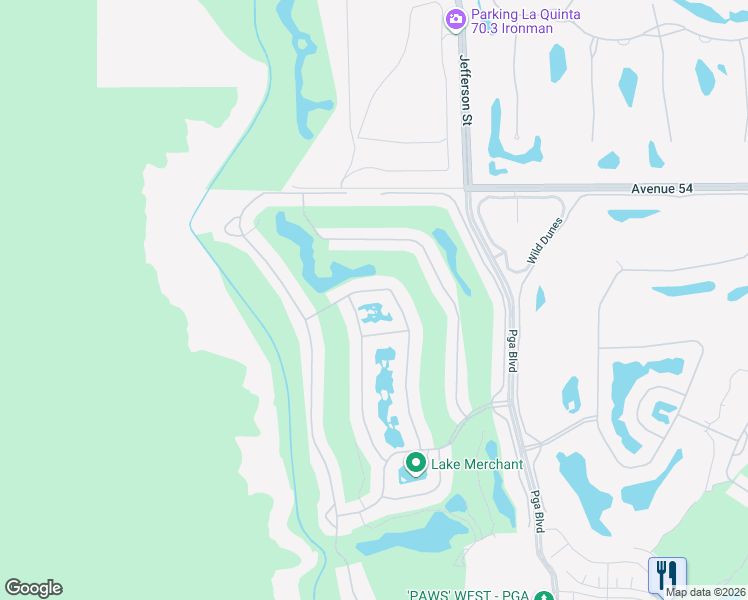 map of restaurants, bars, coffee shops, grocery stores, and more near 54541 Tanglewood in La Quinta