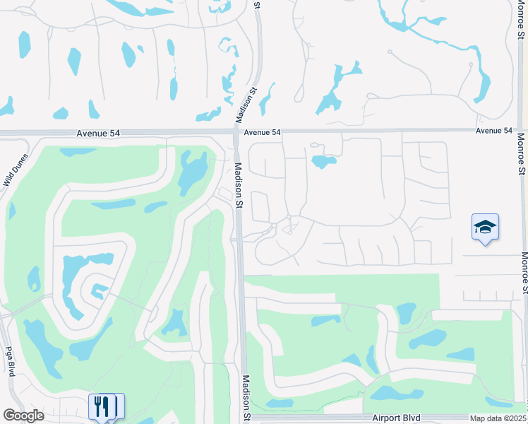 map of restaurants, bars, coffee shops, grocery stores, and more near 54550 Sea Hero Circle in La Quinta
