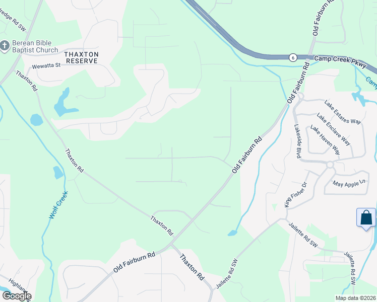 map of restaurants, bars, coffee shops, grocery stores, and more near 2095 High Point Trail Southwest in Atlanta
