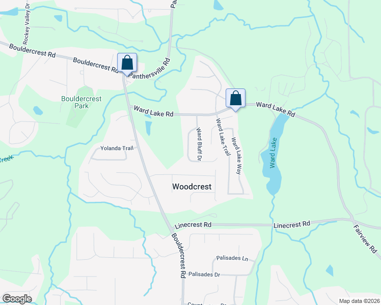 map of restaurants, bars, coffee shops, grocery stores, and more near 4305 Ward Bluff Drive in Ellenwood