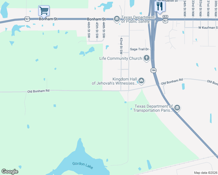 map of restaurants, bars, coffee shops, grocery stores, and more near 1020 42nd Street Southwest in Paris
