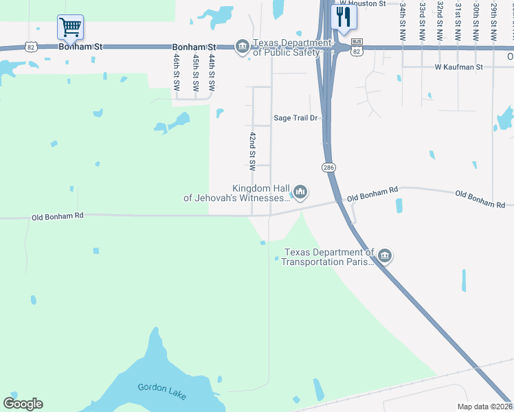 map of restaurants, bars, coffee shops, grocery stores, and more near 1020 42nd Street Southwest in Paris