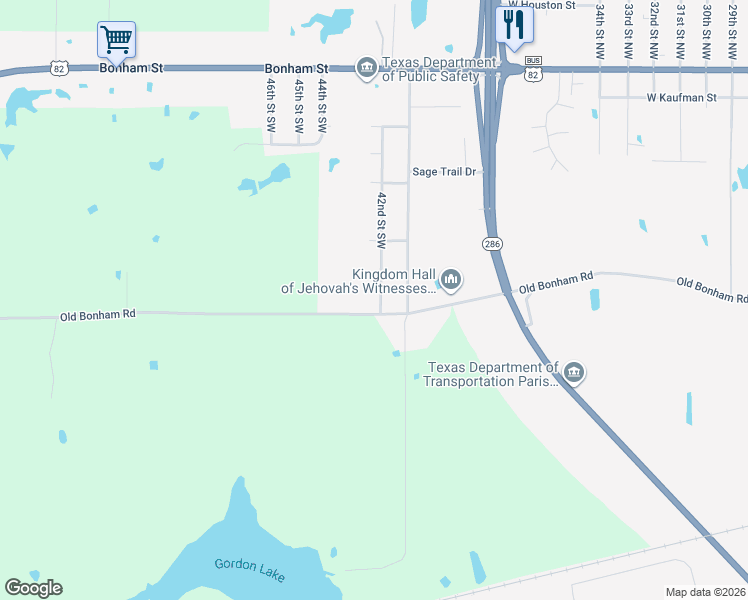 map of restaurants, bars, coffee shops, grocery stores, and more near 1020 42nd Street Southwest in Paris