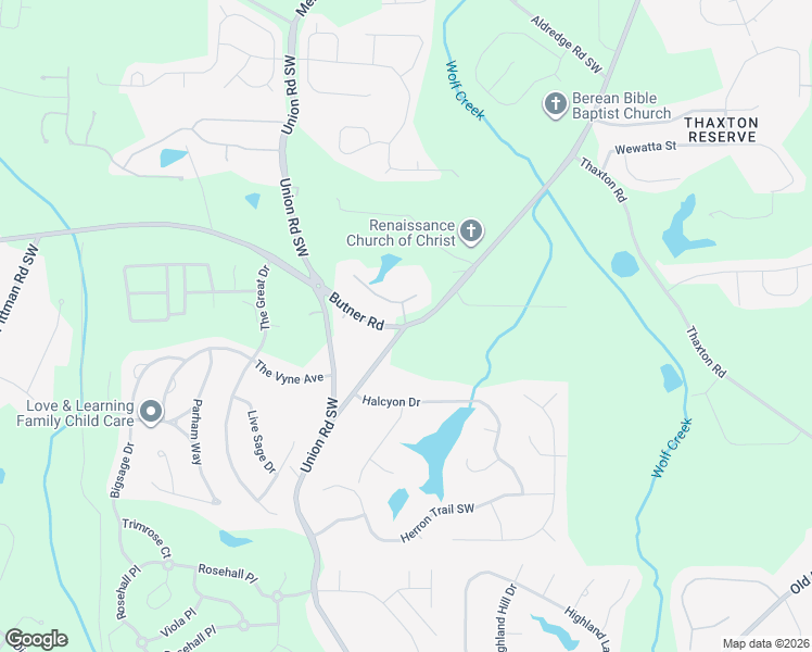 map of restaurants, bars, coffee shops, grocery stores, and more near 5290 Serenity Lane in Atlanta