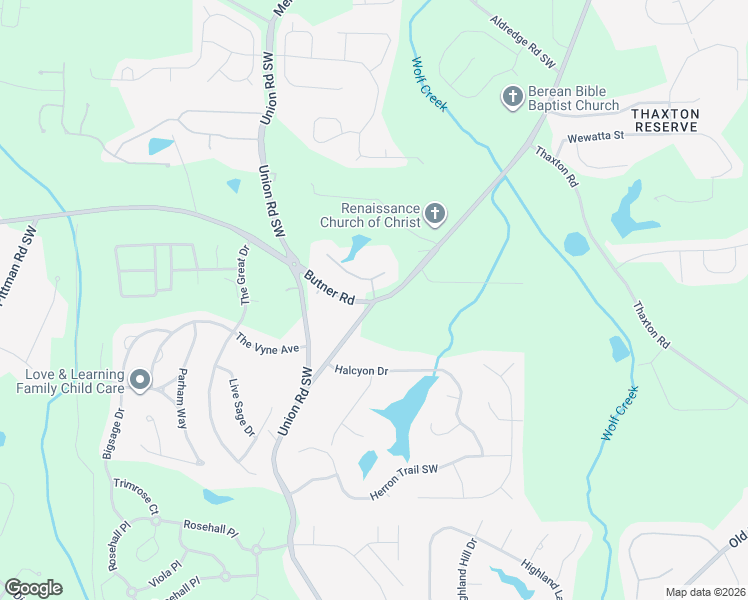 map of restaurants, bars, coffee shops, grocery stores, and more near 5290 Serenity Lane in Atlanta