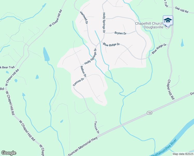 map of restaurants, bars, coffee shops, grocery stores, and more near 5615 Toccoa Drive in Douglasville