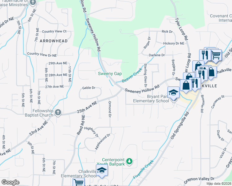 map of restaurants, bars, coffee shops, grocery stores, and more near 1016 County Road 10 in Birmingham