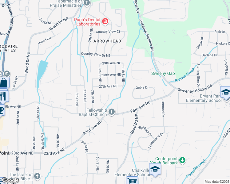 map of restaurants, bars, coffee shops, grocery stores, and more near 5152 Hidden Cove Circle in Birmingham