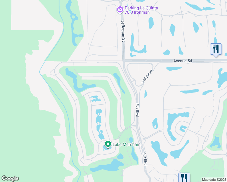 map of restaurants, bars, coffee shops, grocery stores, and more near 54623 Shoal Creek in La Quinta