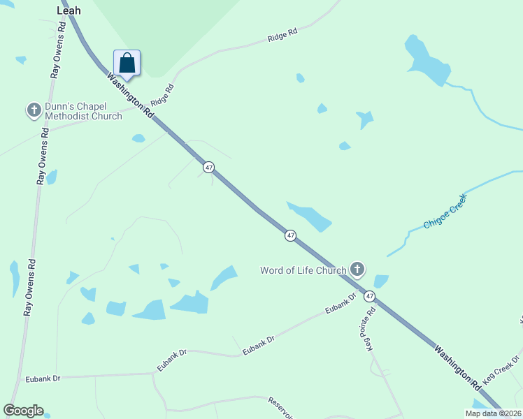 map of restaurants, bars, coffee shops, grocery stores, and more near 6451 Washington Road in Appling