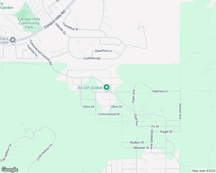 map of restaurants, bars, coffee shops, grocery stores, and more near 24365 Yucca Street in Menifee