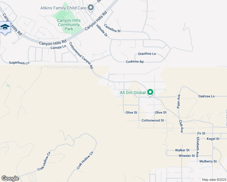 map of restaurants, bars, coffee shops, grocery stores, and more near Yucca Street in Wildomar