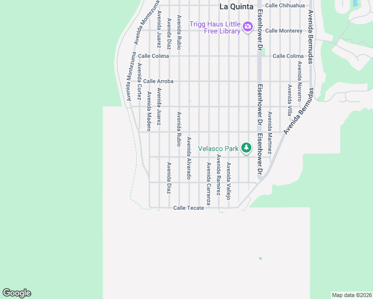 map of restaurants, bars, coffee shops, grocery stores, and more near 54445 Avenue Alvarado in La Quinta