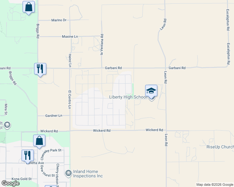 map of restaurants, bars, coffee shops, grocery stores, and more near 32345 Jeter Lane in Menifee