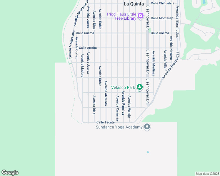 map of restaurants, bars, coffee shops, grocery stores, and more near 54425 Avenida Obregon in La Quinta