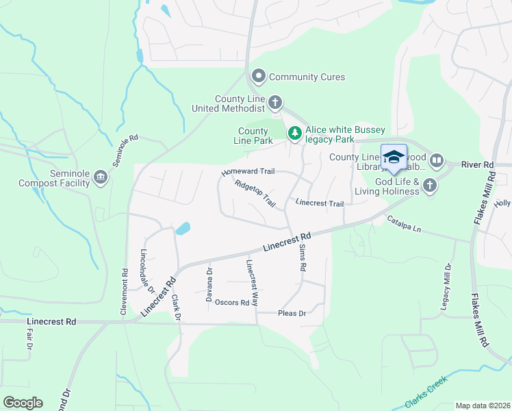 map of restaurants, bars, coffee shops, grocery stores, and more near 4304 Westglen Road in Ellenwood