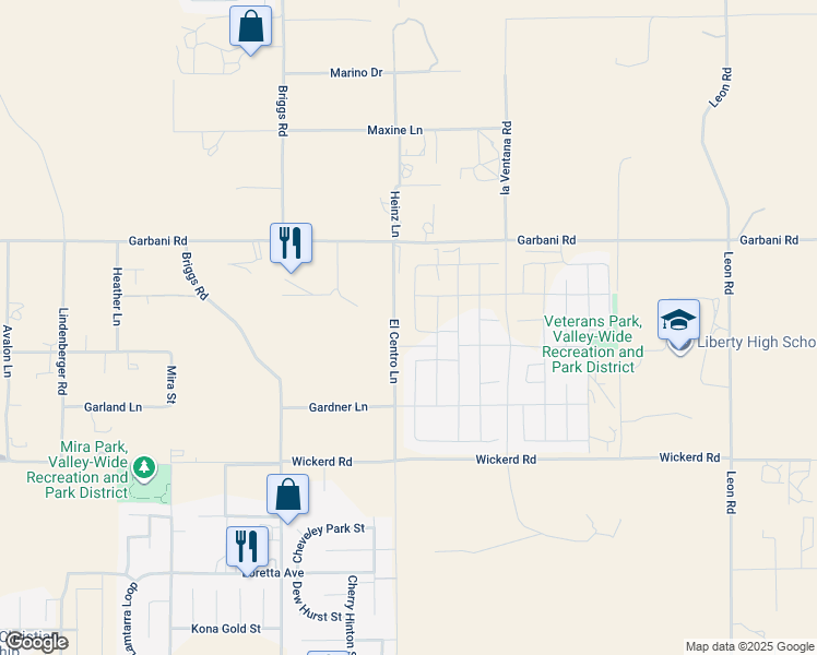 map of restaurants, bars, coffee shops, grocery stores, and more near 32265 Neal Lane in Menifee