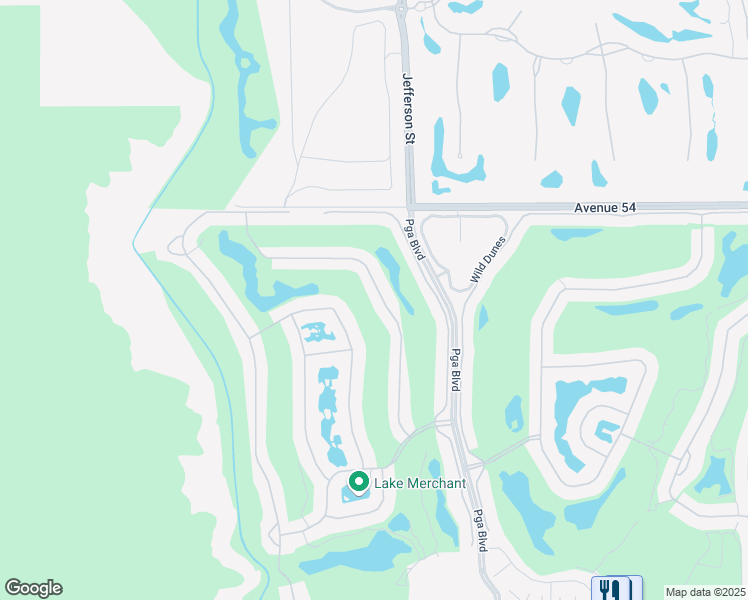 map of restaurants, bars, coffee shops, grocery stores, and more near 54539 Shoal Creek in La Quinta