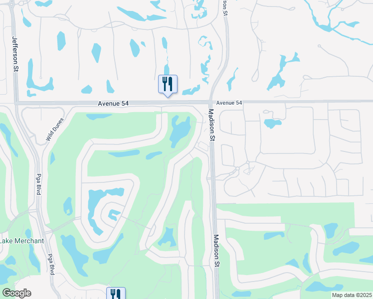 map of restaurants, bars, coffee shops, grocery stores, and more near 54438 Southern Hill in La Quinta