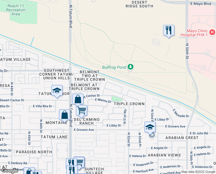 map of restaurants, bars, coffee shops, grocery stores, and more near 18217 North 50th Street in Scottsdale
