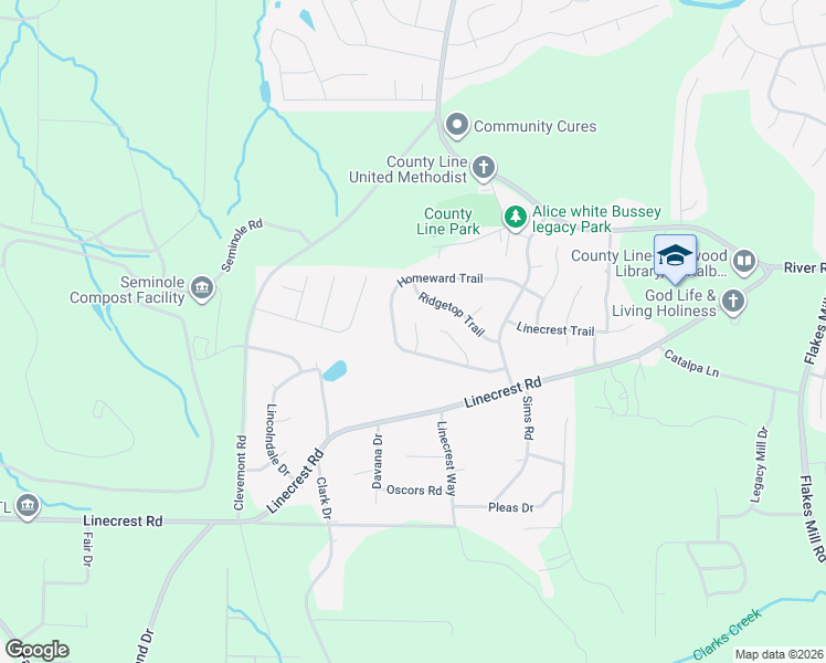 map of restaurants, bars, coffee shops, grocery stores, and more near 3370 Homeward Trail in Ellenwood