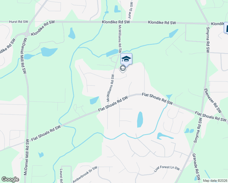 map of restaurants, bars, coffee shops, grocery stores, and more near 2279 Flat Shoals Road Southwest in Conyers