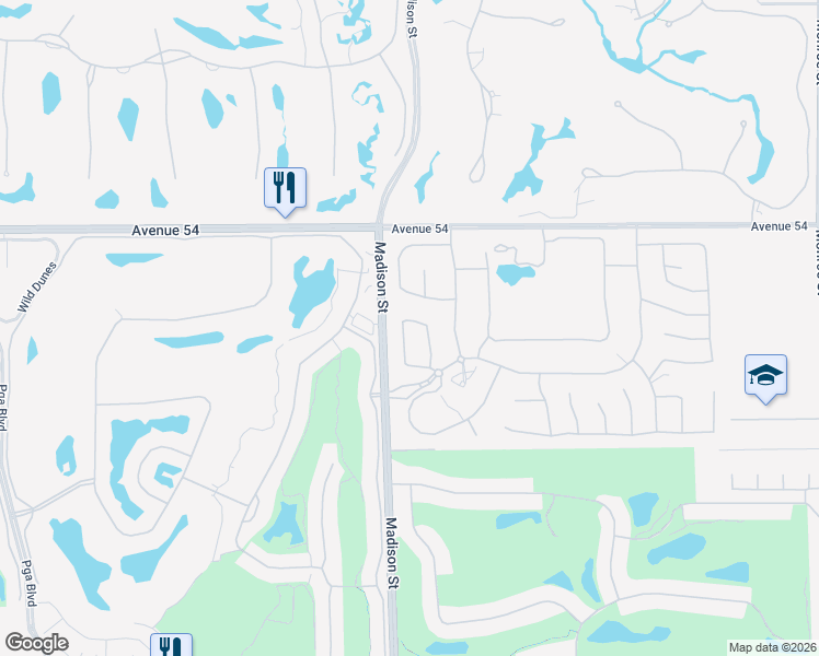 map of restaurants, bars, coffee shops, grocery stores, and more near 54450 Sea Hero Circle in La Quinta
