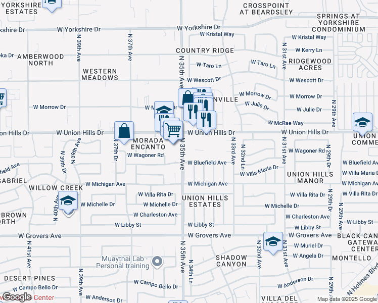 map of restaurants, bars, coffee shops, grocery stores, and more near in Phoenix