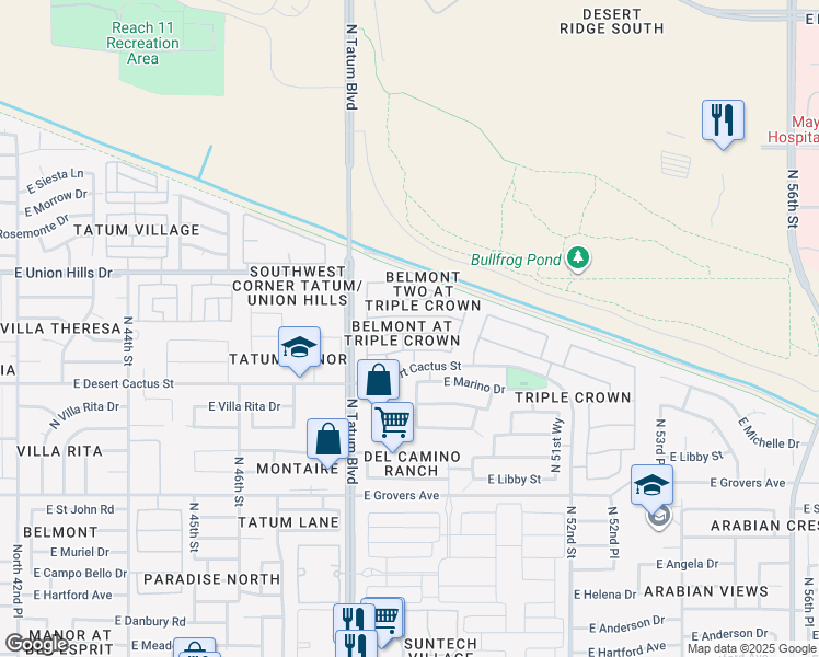 map of restaurants, bars, coffee shops, grocery stores, and more near 4844 East Wagoner Road in Scottsdale