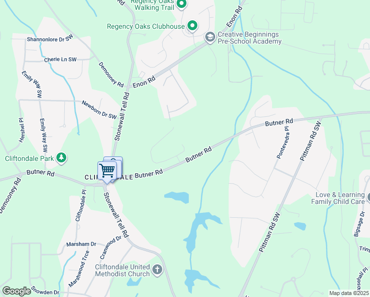map of restaurants, bars, coffee shops, grocery stores, and more near 6097 Marigold Way in Atlanta