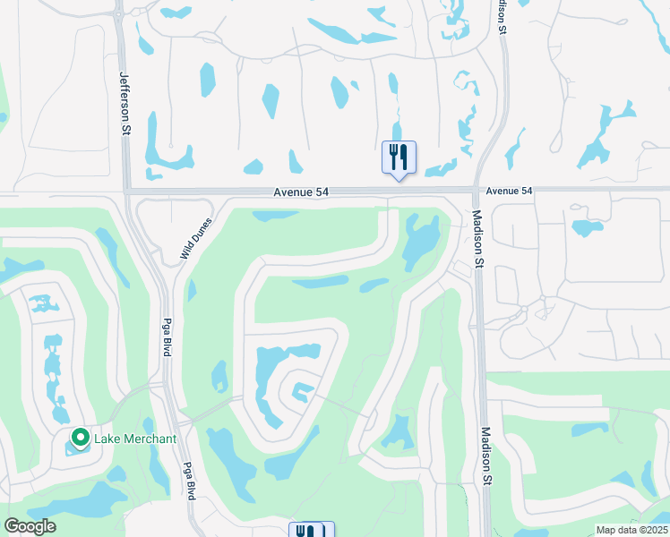 map of restaurants, bars, coffee shops, grocery stores, and more near 54612 Inverness Way in La Quinta