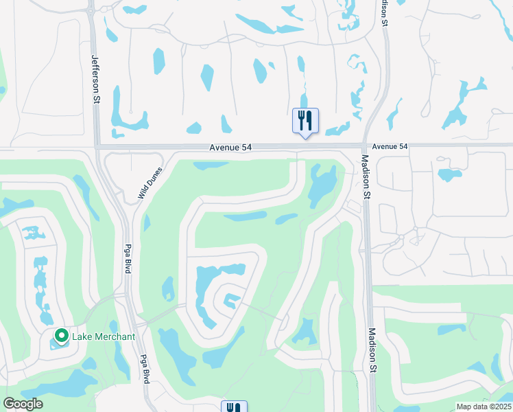 map of restaurants, bars, coffee shops, grocery stores, and more near 54648 Inverness Way in La Quinta