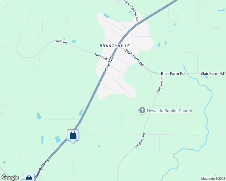 map of restaurants, bars, coffee shops, grocery stores, and more near 140 Davis Drive in Odenville