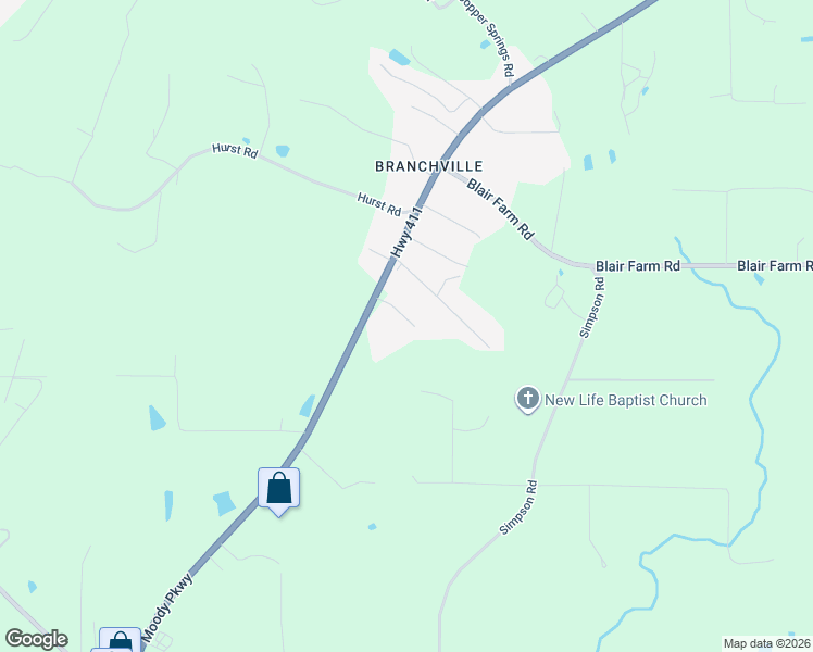 map of restaurants, bars, coffee shops, grocery stores, and more near 140 Davis Drive in Odenville