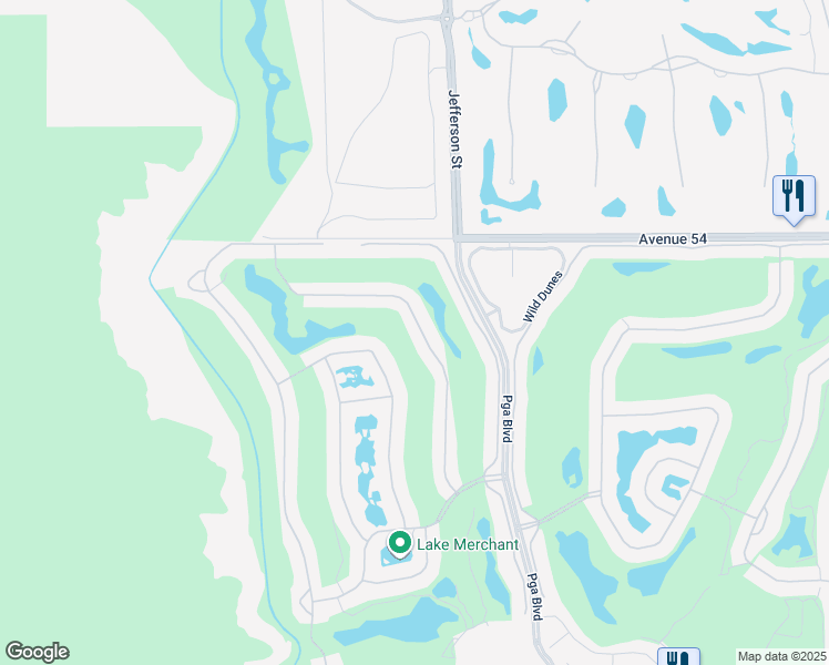 map of restaurants, bars, coffee shops, grocery stores, and more near 54455 Shoal-Creek in La Quinta