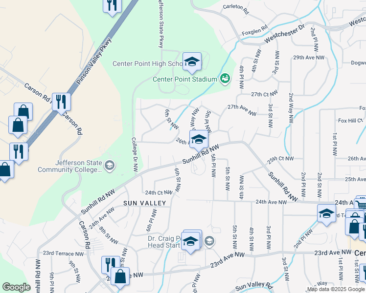 map of restaurants, bars, coffee shops, grocery stores, and more near 541 26th Avenue Northwest in Birmingham