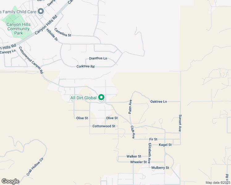 map of restaurants, bars, coffee shops, grocery stores, and more near 24469 Manzanita Road in Menifee