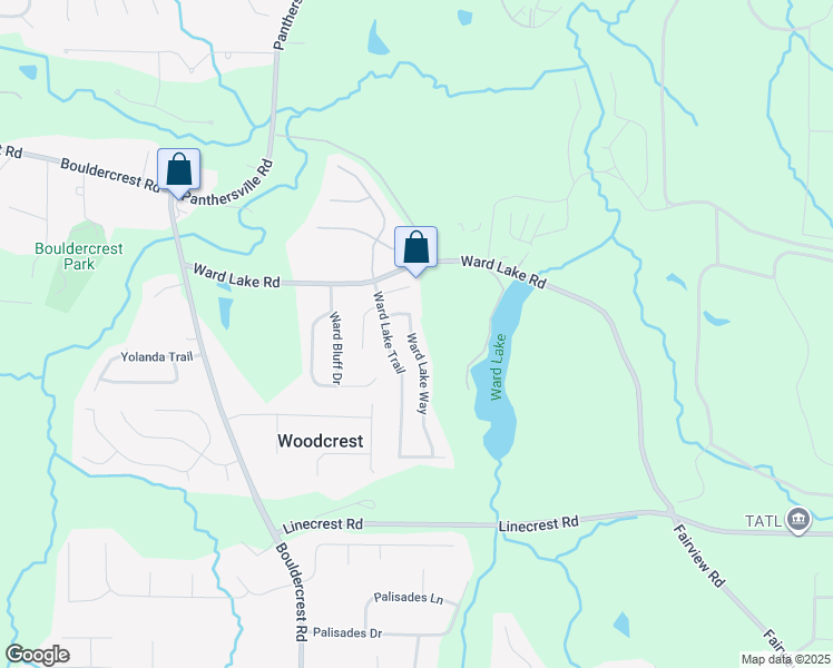 map of restaurants, bars, coffee shops, grocery stores, and more near 2822 Ward Lake Way in Ellenwood