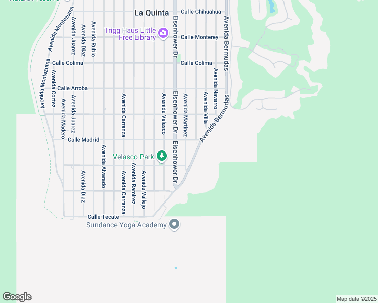 map of restaurants, bars, coffee shops, grocery stores, and more near 54380 Avenue Martinez in La Quinta