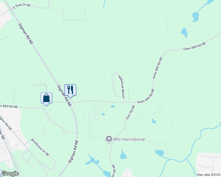 map of restaurants, bars, coffee shops, grocery stores, and more near 1930 Wheat Valley Circle in Conyers