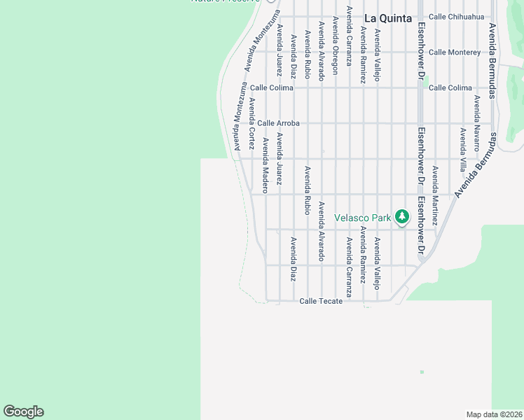 map of restaurants, bars, coffee shops, grocery stores, and more near 54385 Avenue Madero in La Quinta