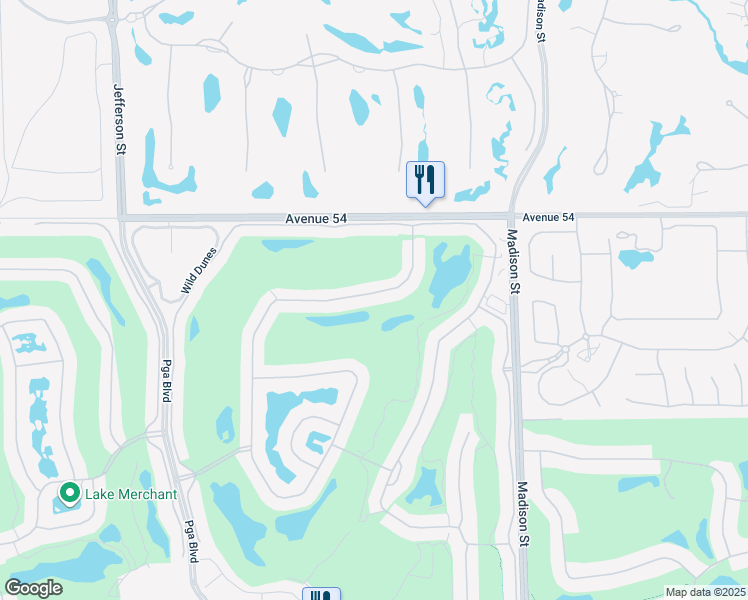 map of restaurants, bars, coffee shops, grocery stores, and more near 54612 Inverness Way in La Quinta