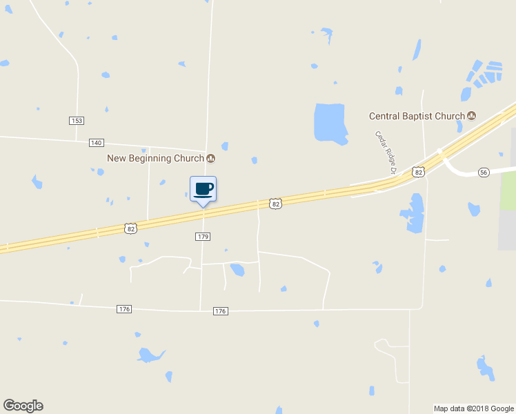 map of restaurants, bars, coffee shops, grocery stores, and more near 13130 U.S. 82 in Whitesboro