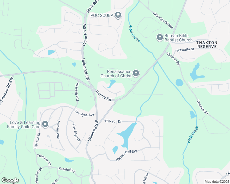 map of restaurants, bars, coffee shops, grocery stores, and more near 5315 Serenity Lane in Atlanta