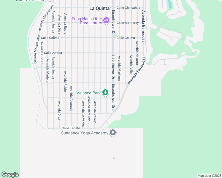 map of restaurants, bars, coffee shops, grocery stores, and more near 54355 Eisenhower Drive in La Quinta