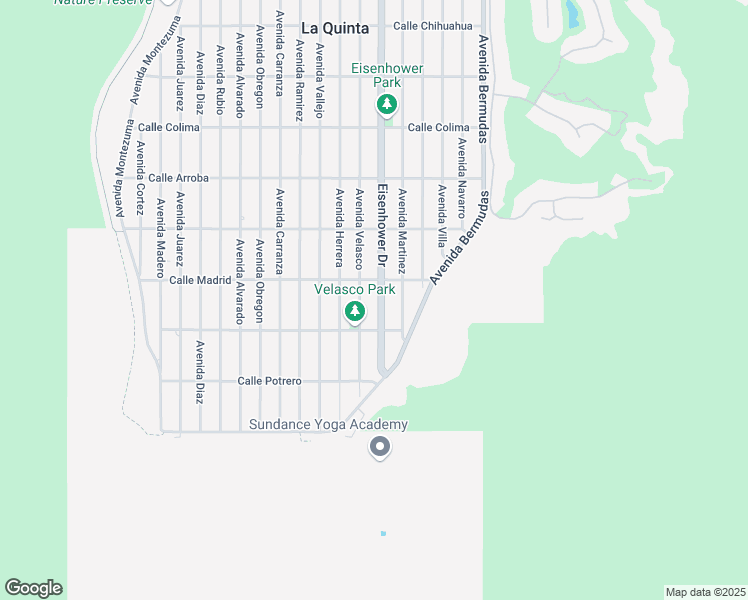 map of restaurants, bars, coffee shops, grocery stores, and more near 54355 Eisenhower Drive in La Quinta