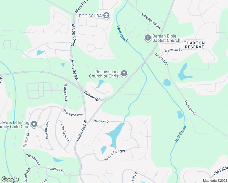 map of restaurants, bars, coffee shops, grocery stores, and more near 5255 Serenity Lane in Atlanta