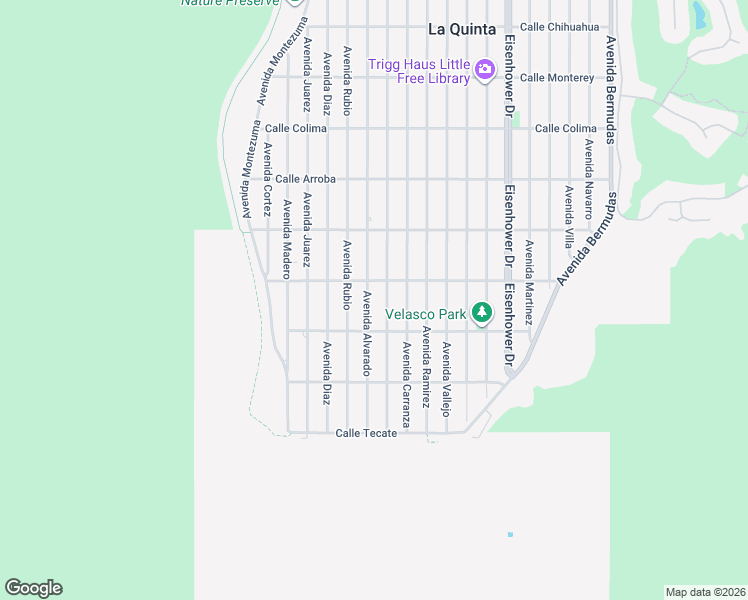 map of restaurants, bars, coffee shops, grocery stores, and more near 54340 Avenue Alvarado in La Quinta