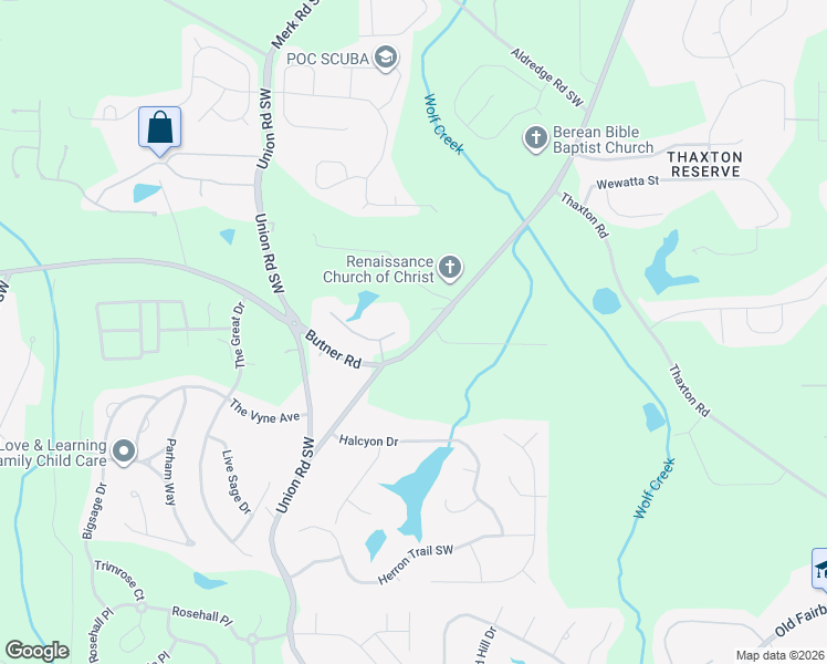 map of restaurants, bars, coffee shops, grocery stores, and more near 5255 Serenity Lane in Atlanta